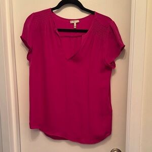 Joie Fuchsia Blouse with V-Neck